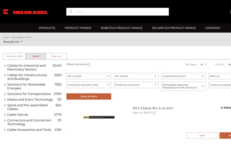Acceso a buscador de cables