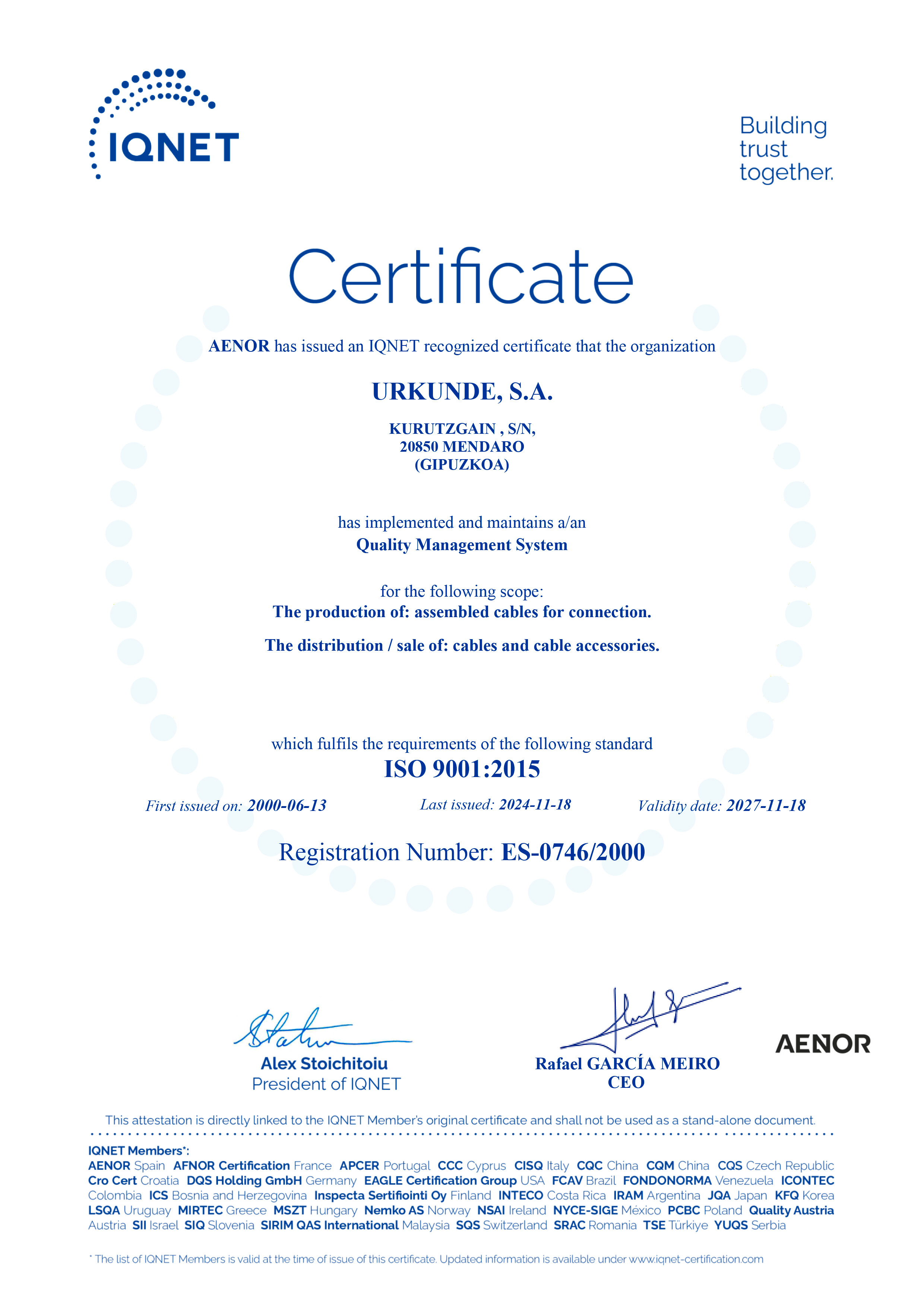 Certificado IQNet
